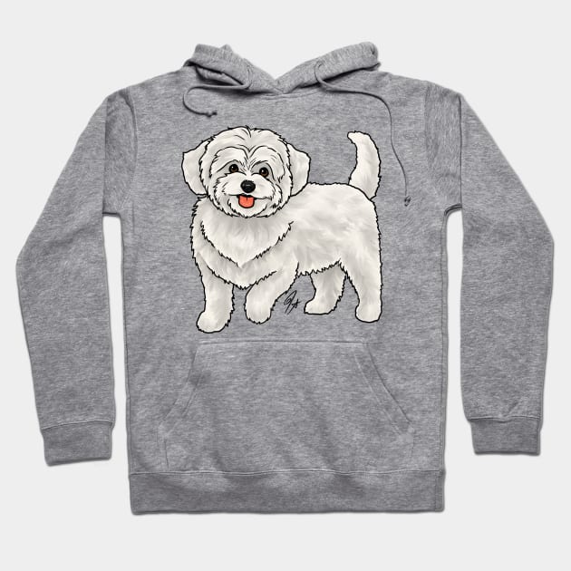 Dog - Maltipoo - White Hoodie by Jen's Dogs Custom Gifts and Designs